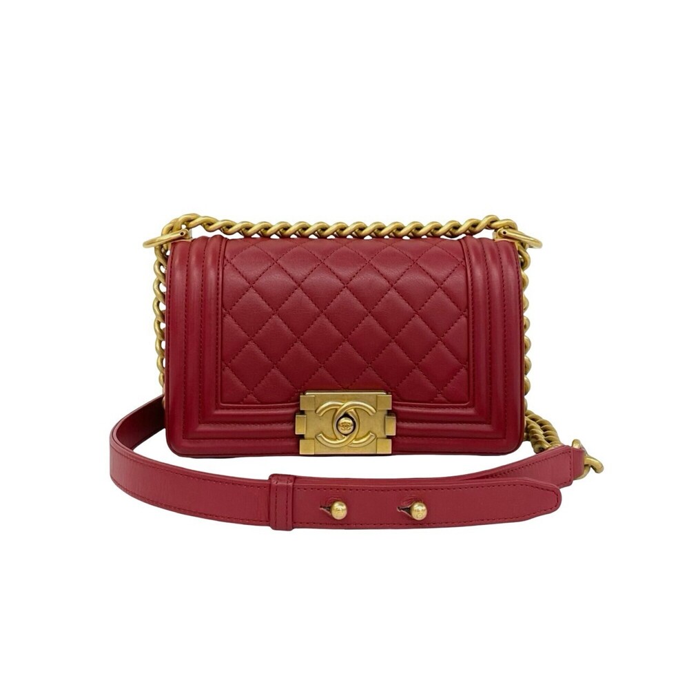 CHANEL Boy Chanel Matelassé Coco Mark Hardware Lambskin 2-way Shoulder Bag Re...